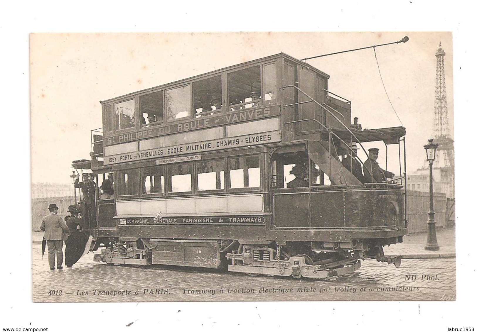 Les Trabsports à Paris- Tramwayà Traction électrique-(C.3856) - Public Transport (surface)