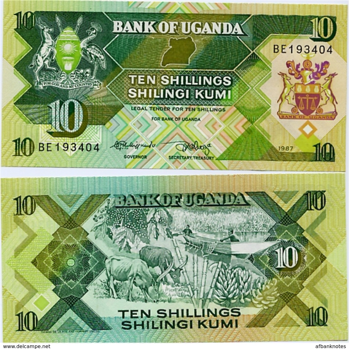 UGANDA       10 Shilingi       P-28       1987       UNC - Uganda