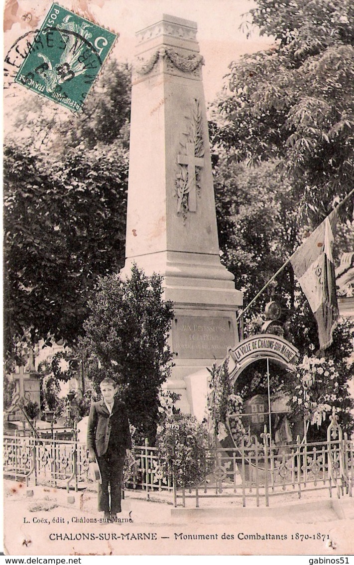 51 Chalons Sur Marne Monument Des Combattans 1870-1871 - Châlons-sur-Marne