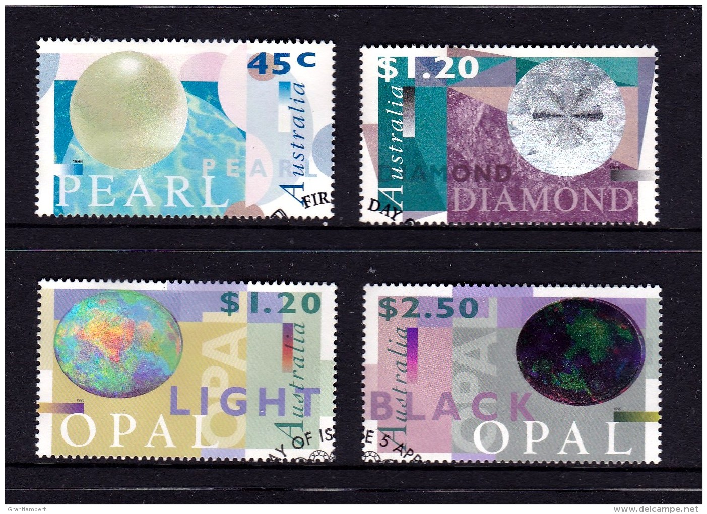 Australia 1995, 1996 Opals, Diamond &amp; Pearl Both Sets Used - Used Stamps