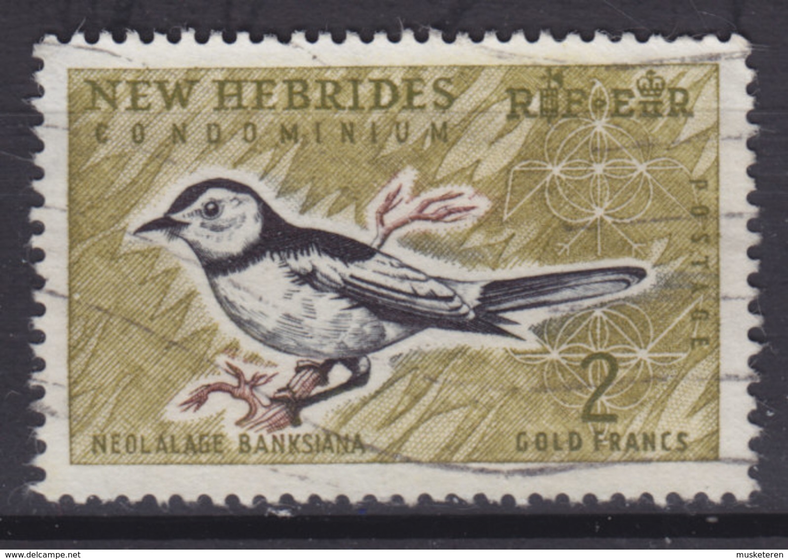 New Hebrides 1965 Mi. 203     2 Fr Bird Vogel Oiseau Gelbbauch-Raupenschmätzer - Oblitérés