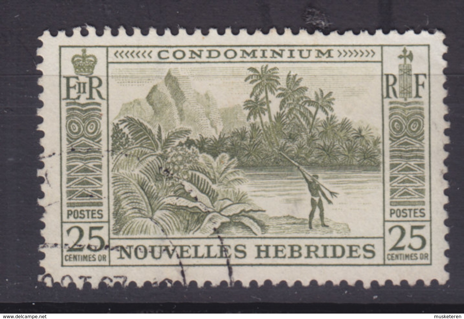 New Hebrides 1957 Mi. 187     25 C. Speerfischer - Gebruikt