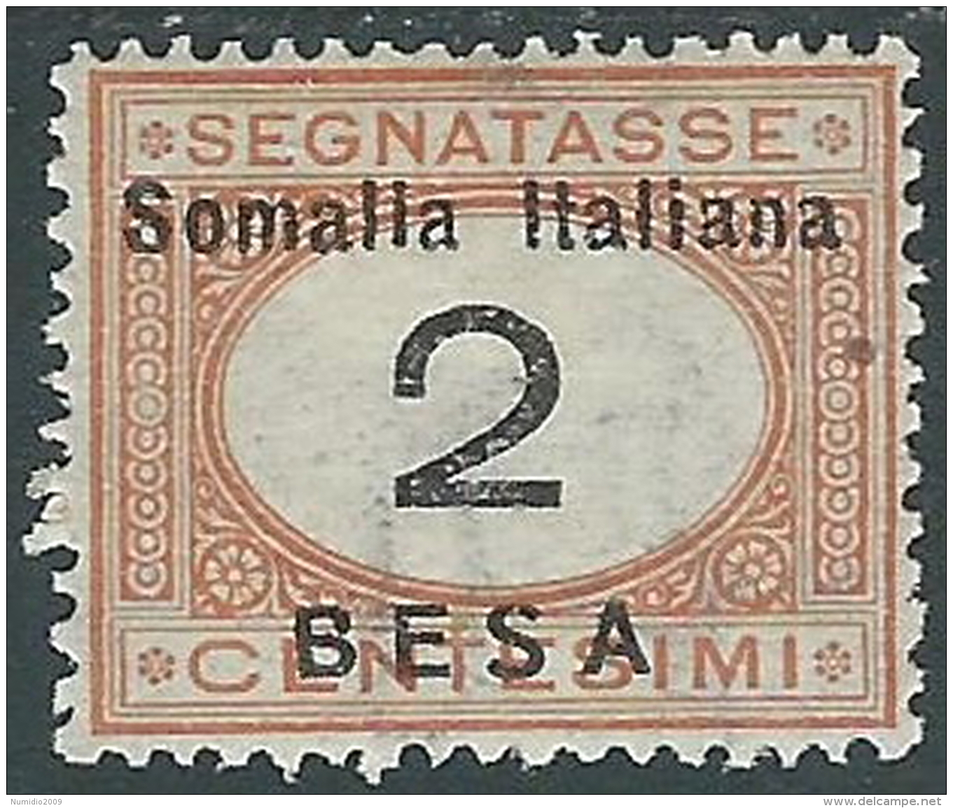 1923 SOMALIA SEGNATASSE 2 B MH * - I48-9 - Somalia
