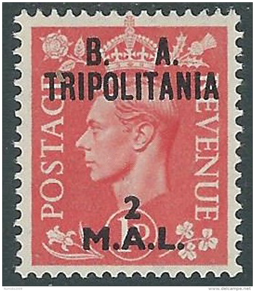 1950 OCCUPAZIONE INGLESE TRIPOLITANIA BA 2 M SU 1 P MH * - I49-10 - Tripolitania