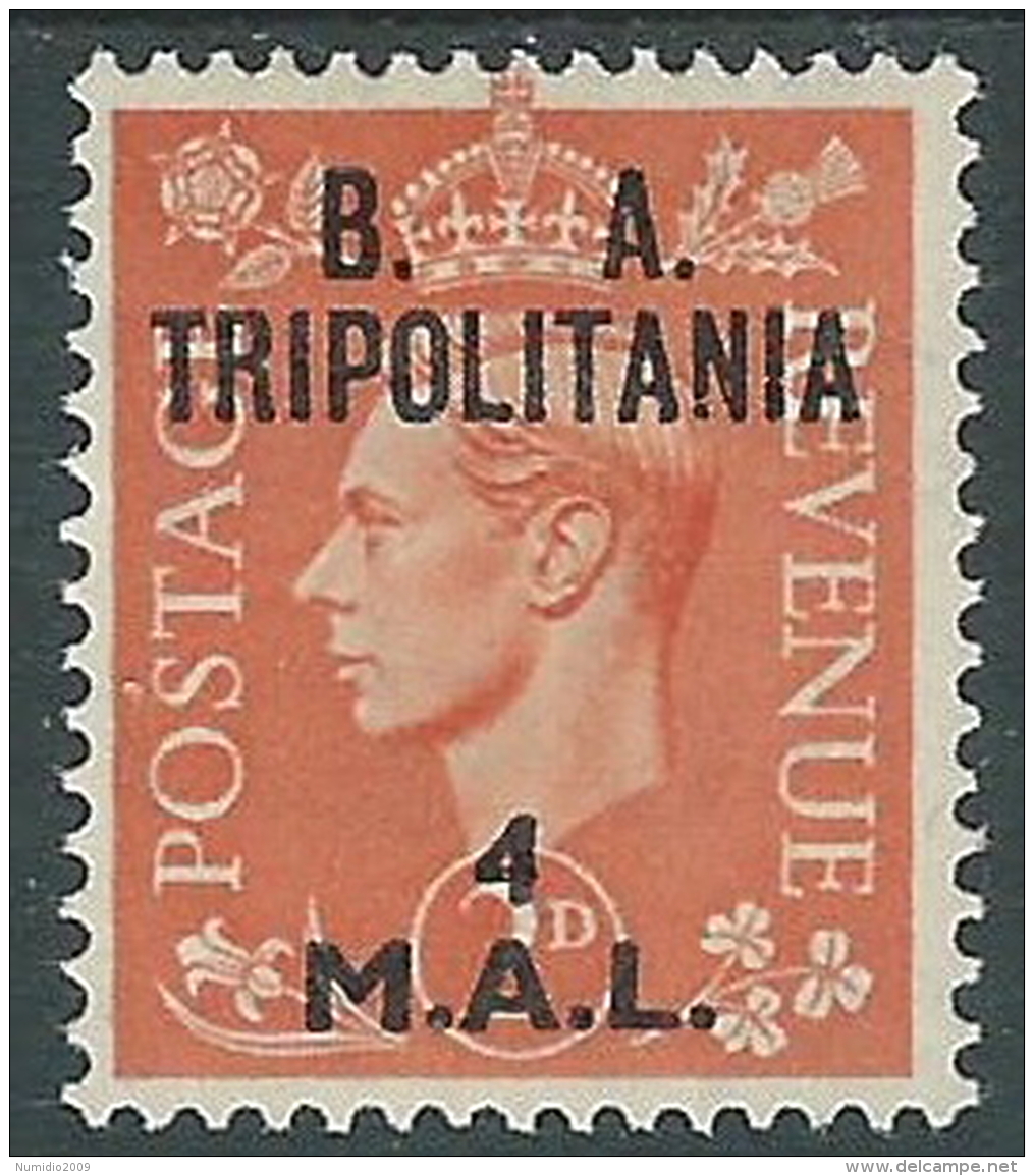 1950 OCCUPAZIONE INGLESE TRIPOLITANIA BA 4 M SU 2 P MH * - I49-10 - Tripolitania