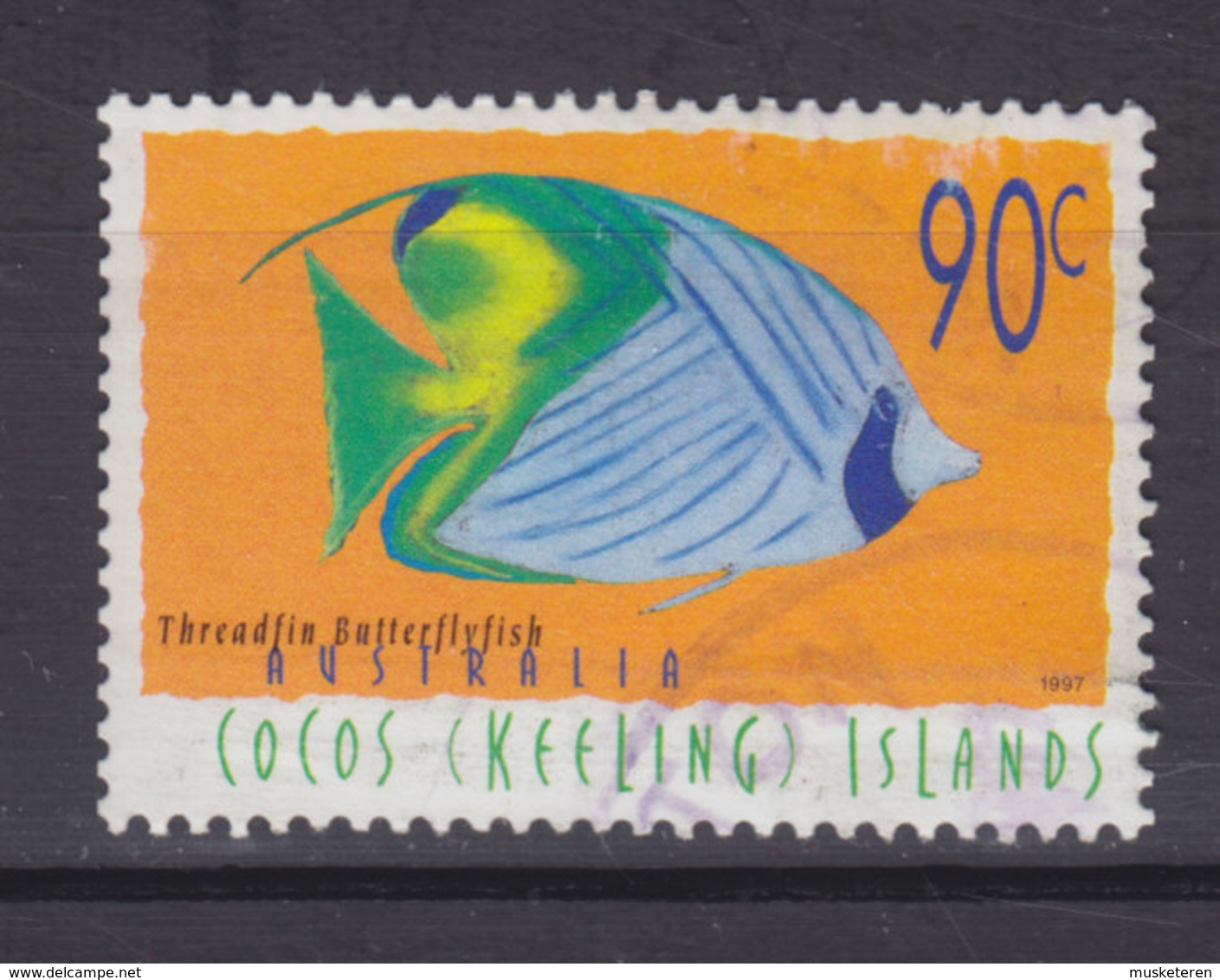 Cocos (Keeling) Islands 1997 Mi. 359     90 C. Fisch Fish Poisson Fähnchen-Falterfisch - Kokosinseln (Keeling Islands)