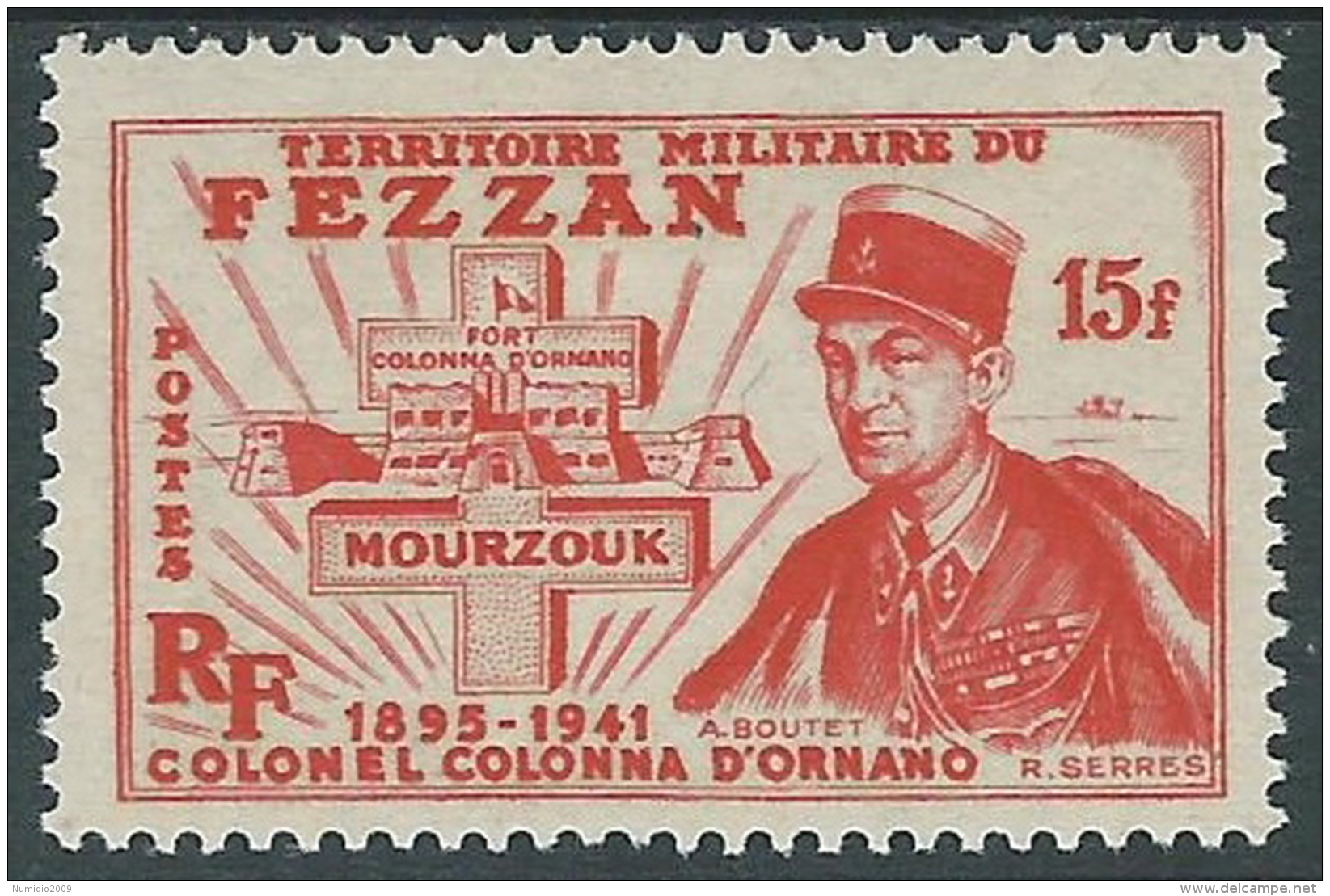 1949 OCCUPAZIONE TERRITORIO MILITARE FEZZAN 15 F MH * - I49-2 - Fezzan & Ghadames