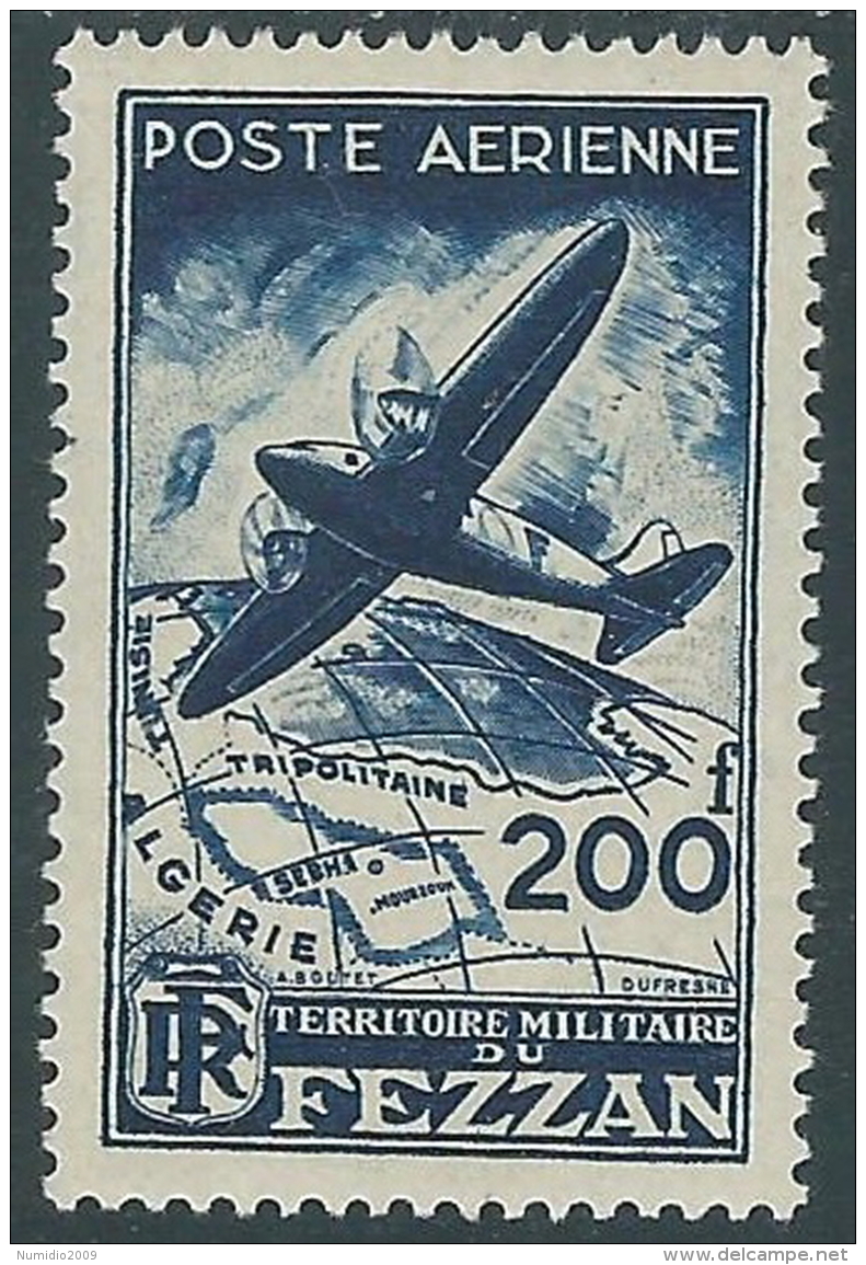 1948 OCCUPAZIONE TERRITORIO MILITARE FEZZAN POSTA AEREA 200 F MH * - I49-3 - Fezzan & Ghadames