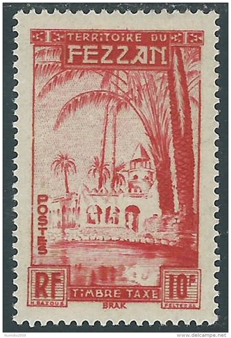 1950 OCCUPAZIONE TERRITORIO MILITARE FEZZAN SEGNATASSE 10 F MH * - I49-4 - Fezzan & Ghadames