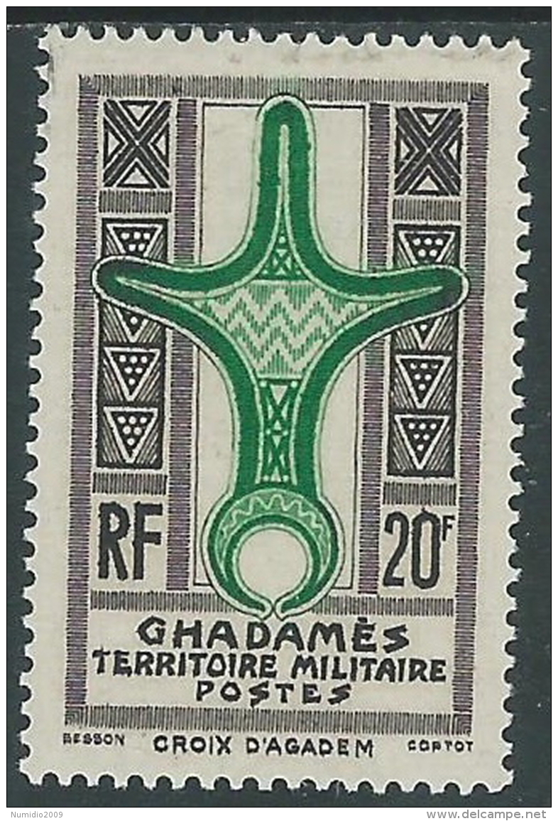 1949 OCCUPAZIONE TERRITORIO MILITARE GHADAMES 20 F MH * - I49-4 - Fezzan & Ghadames