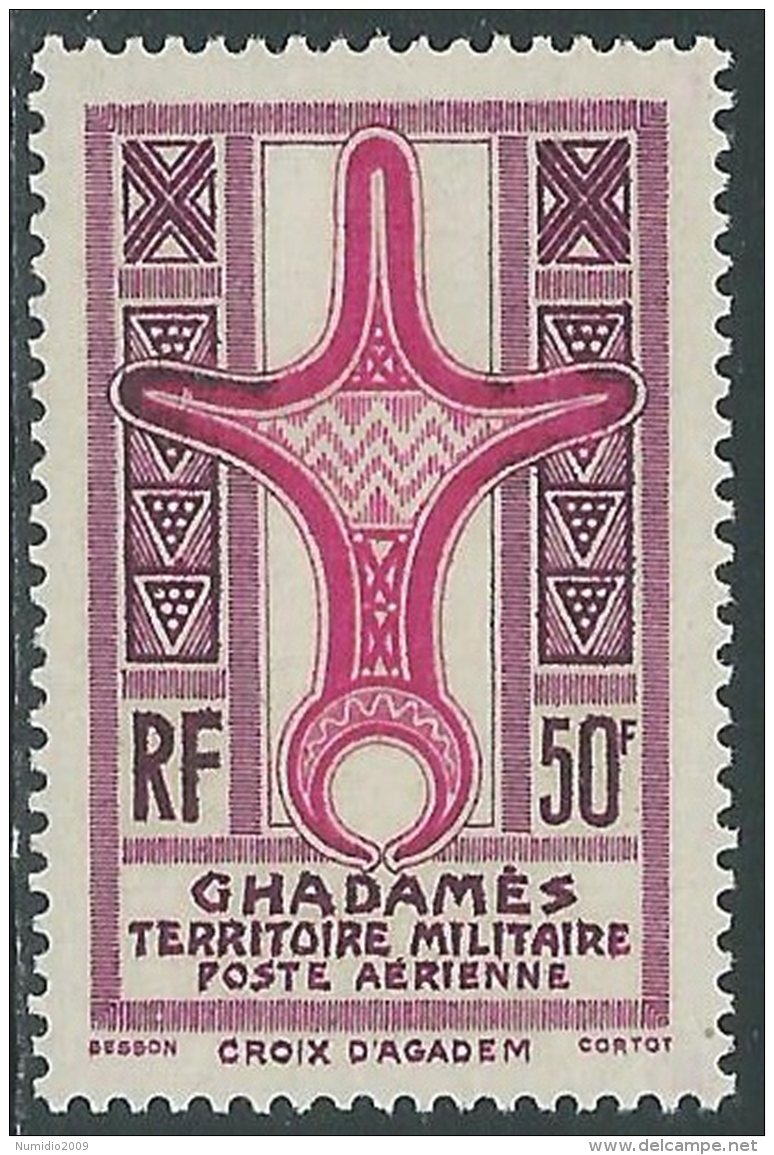 1949 OCCUPAZIONE TERRITORIO MILITARE GHADAMES POSTA AEREA 50 F MH * - I49-4 - Fezzan & Ghadames