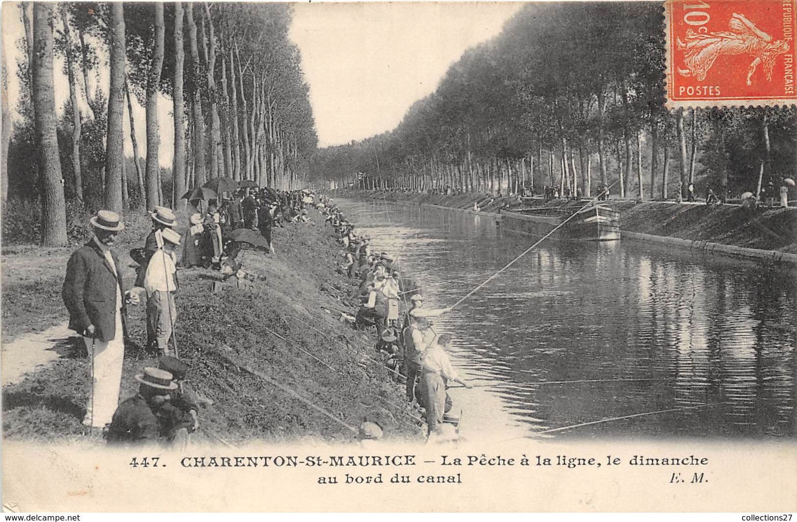 94-CHARENTON-SAINT-MAURICE- LA PÊCHE A LA LIGNE LE DIMANCHE AU BORD DU CANAL - Charenton Le Pont