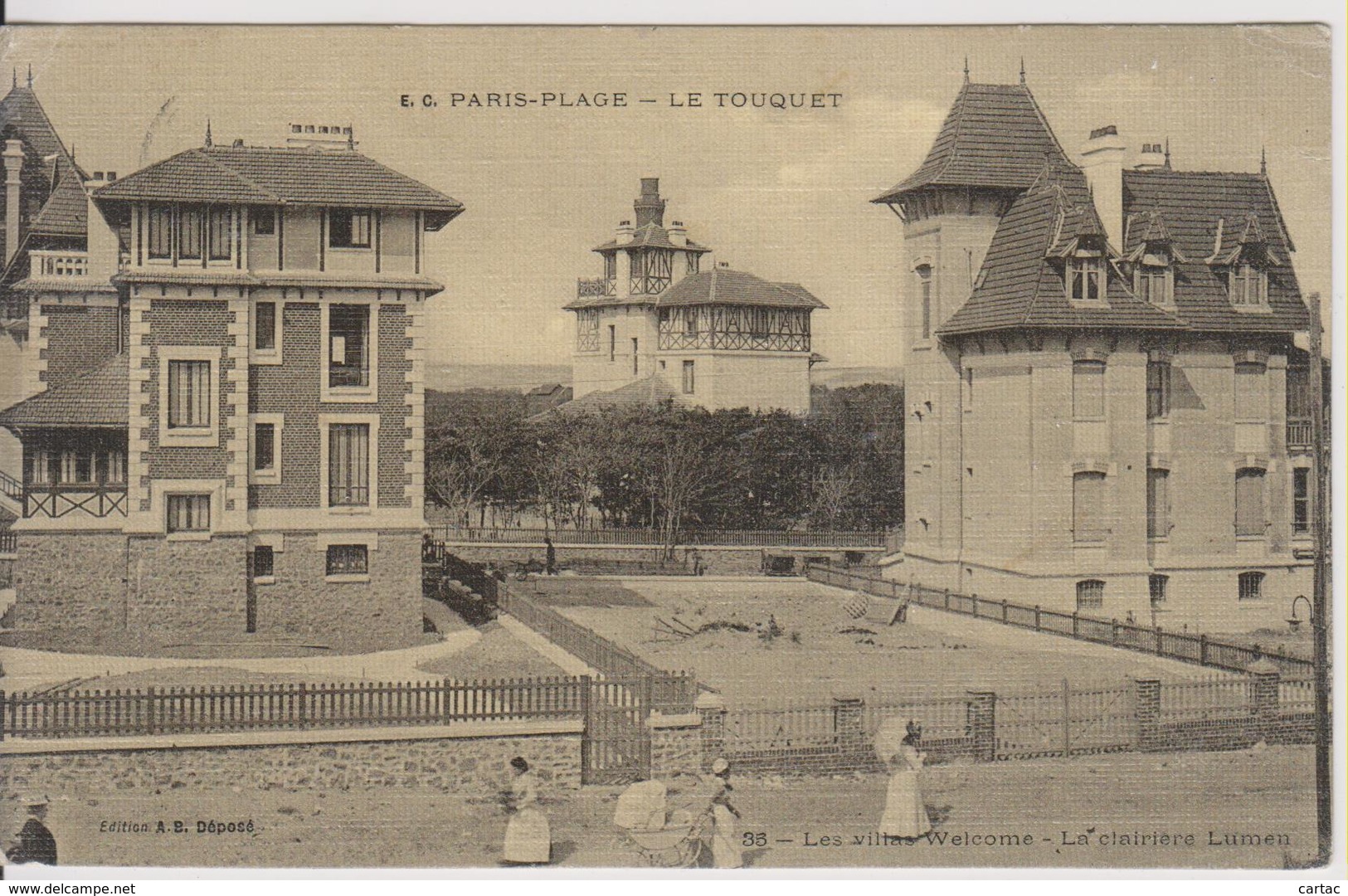 D62 - PARIS-PLAGE - LE TOUQUET - LES VILLAS WELCOME - LA CLAIRIERE LUMEN - (CARTE TRAMEE) - Le Touquet