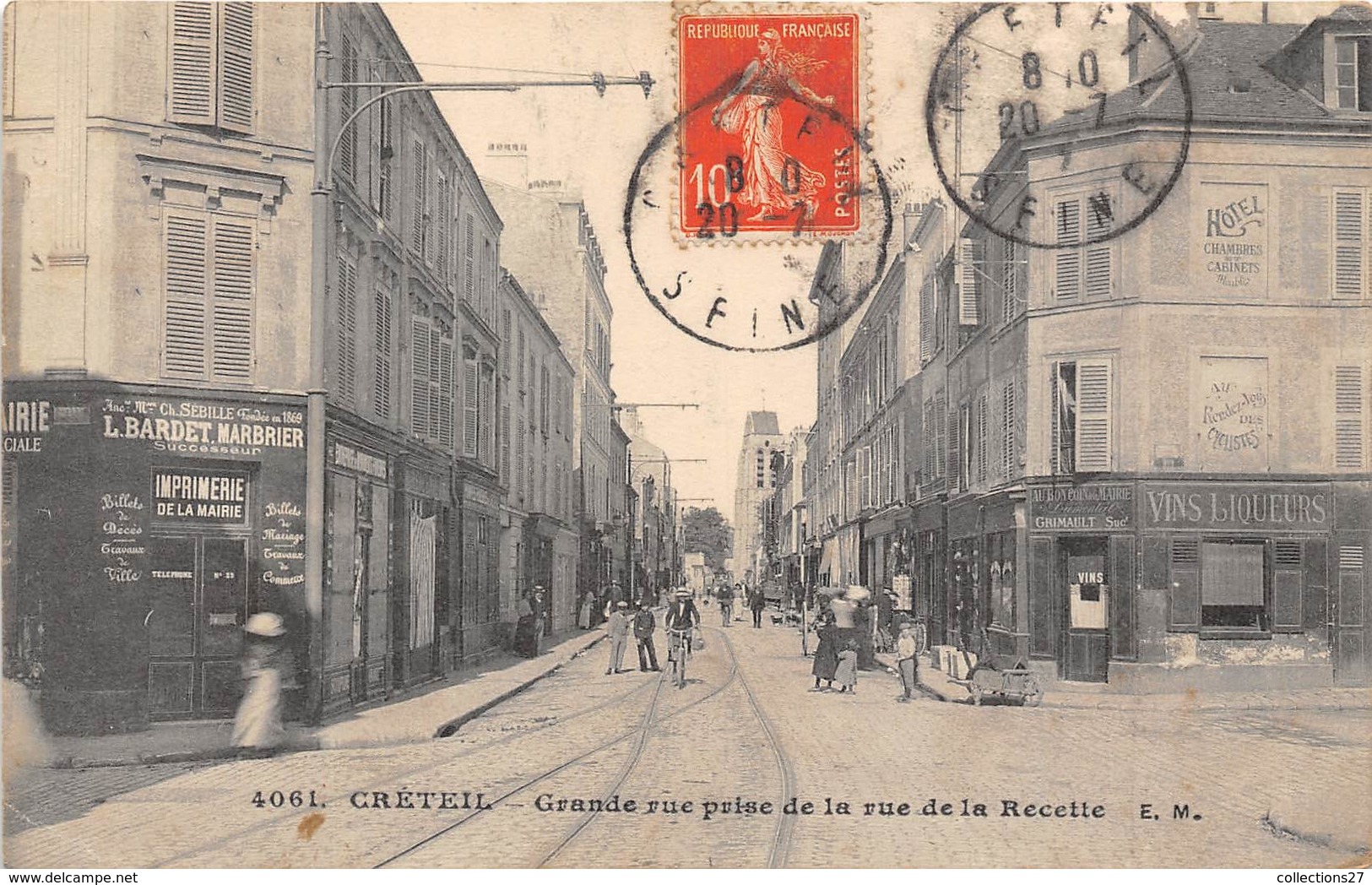 94-CRETEIL- GRANDE RUE PRISE DE LA RUE DE LA RECETTE - Creteil