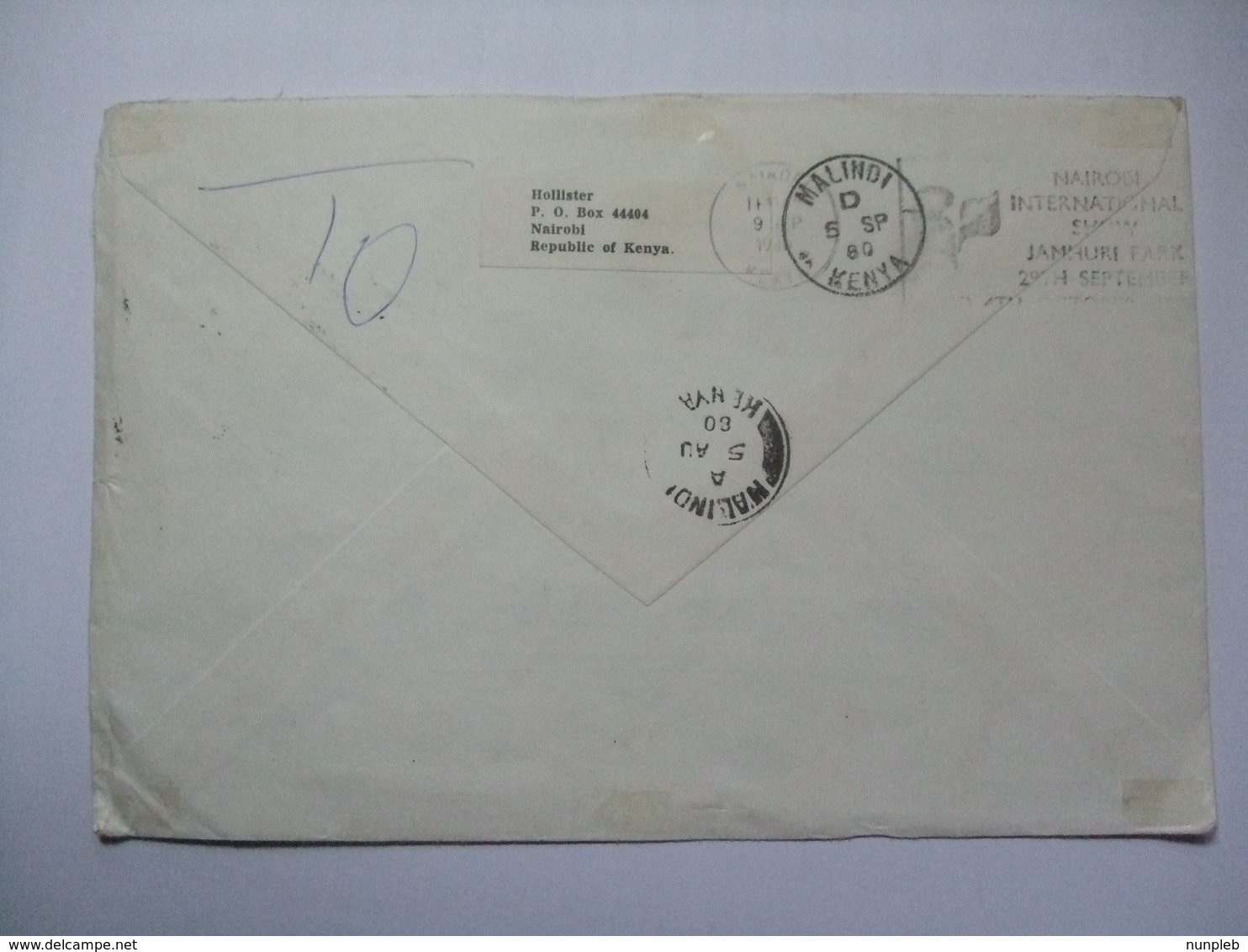 KENYA 1980 Air Mail Cover Nairobi To Malindi With Return To Sender And Unclaimed Cachets - Kenia (1963-...)