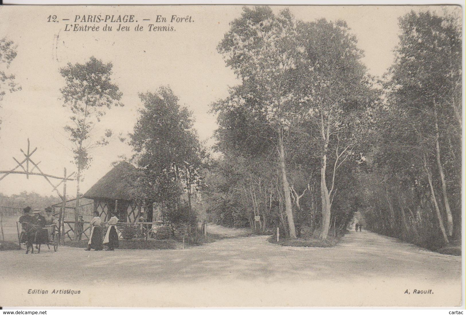 D62 - PARIS-PLAGE - EN FORET - L'ENTREE DU JEU DE TENNIS - (PETITE CALECHE) - Autres & Non Classés