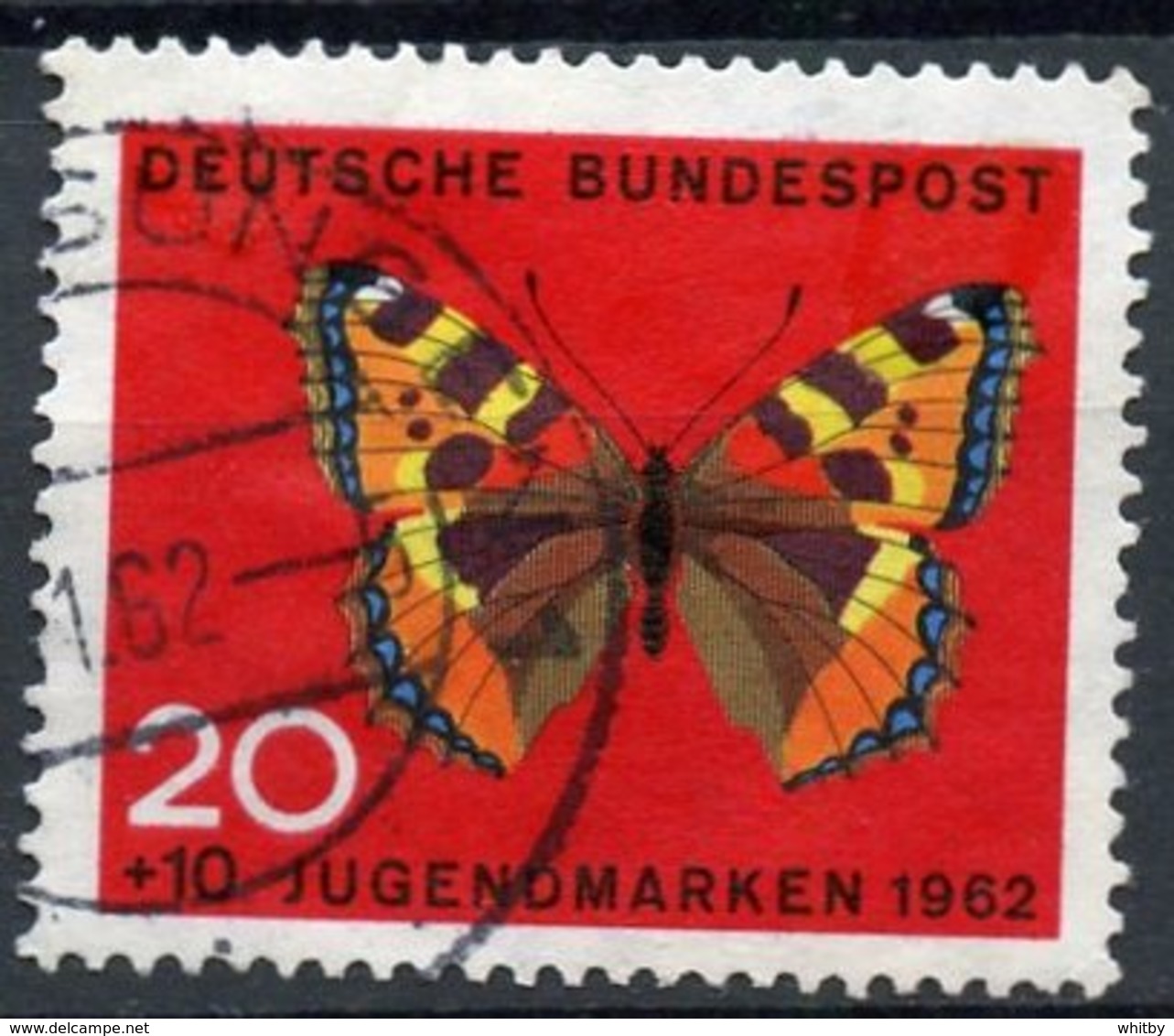 Germany 1962 20 + 10pf Butterfly Issue  #B382 - Used Stamps