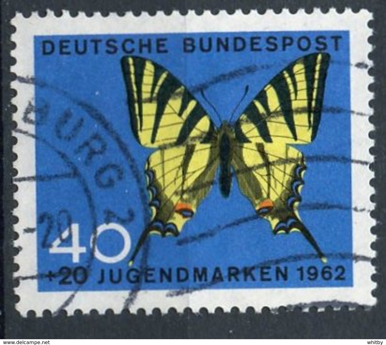 Germany 1962 40 + 20pf Butterfly Issue  #B383 - Used Stamps
