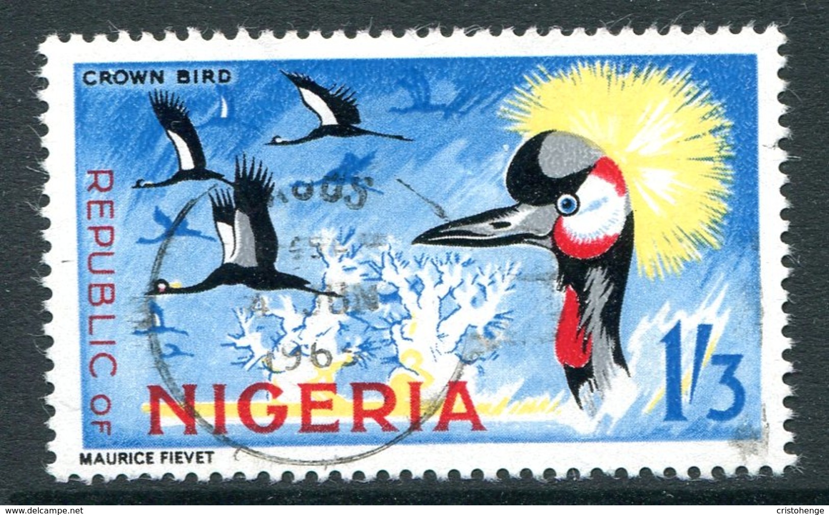 Nigeria 1965 Wildlife - Without Printers Imprint - 1/3 Crowned Cranes Used (SG 181) - Nigeria (1961-...)