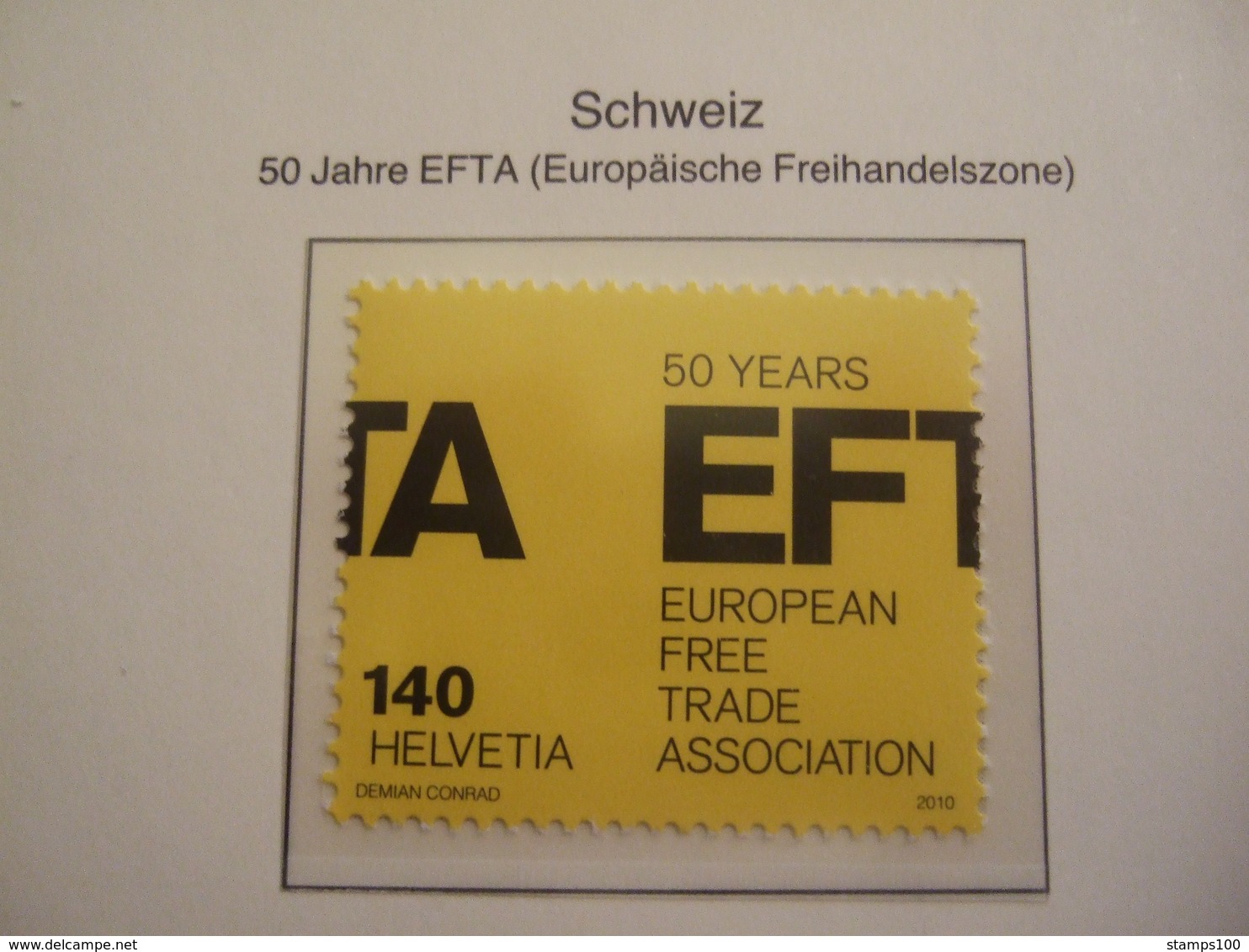 SWITZERLAND  2010 EFTA     MNH **.  (0541-100) - European Ideas