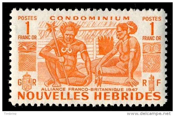 NOUVELLES HEBRIDES 1953 - Yv. 152 **   Cote= 11,90 EUR - Indigènes 1f  ..Réf.AFA22981 - Unused Stamps