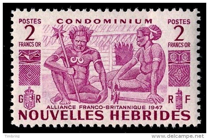 NOUVELLES HEBRIDES 1953 - Yv. 153 **   Cote= 32,30 EUR - Indigènes 2f  ..Réf.AFA22982 - Neufs