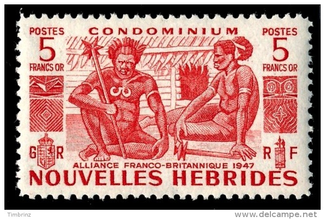 NOUVELLES HEBRIDES 1953 - Yv. 154 **   Cote= 56,10 EUR - Indigènes 5f  ..Réf.AFA22983 - Neufs