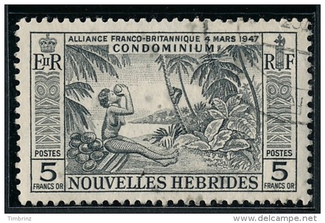 NOUVELLES HEBRIDES 1957 - Yv. 185 Obl.   Cote= 38,00 EUR - Noix De Coco 5f  ..Réf.AFA22993 - Ungebraucht