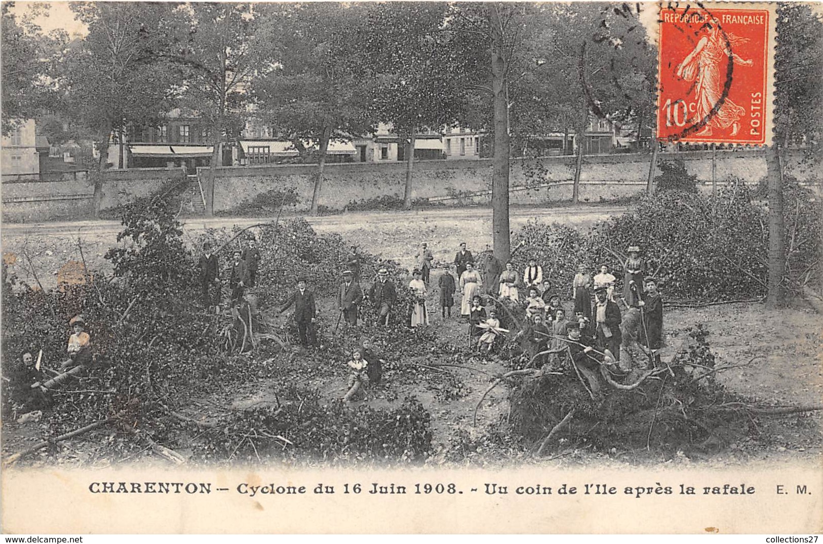 94-CHARENTON- CYCLONE DU 16 JUIN 1908, UN COIN DE L'ILE APRES LA RAFALE - Charenton Le Pont