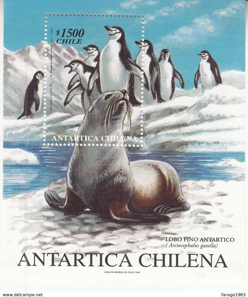 1999 Chile Antarctica Seal Penguins  Souvenir Sheet MNH - Cile