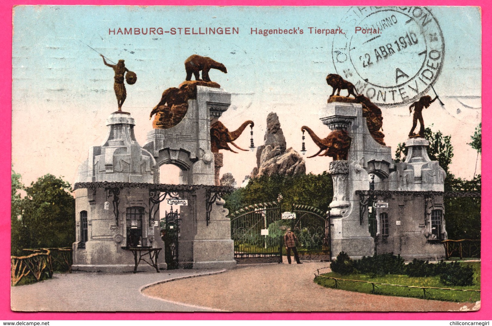 Hamburg Stellingen - Hagenbeck's Tierpark - Portal - EFFKA - 1910 - Colorisée - Stellingen