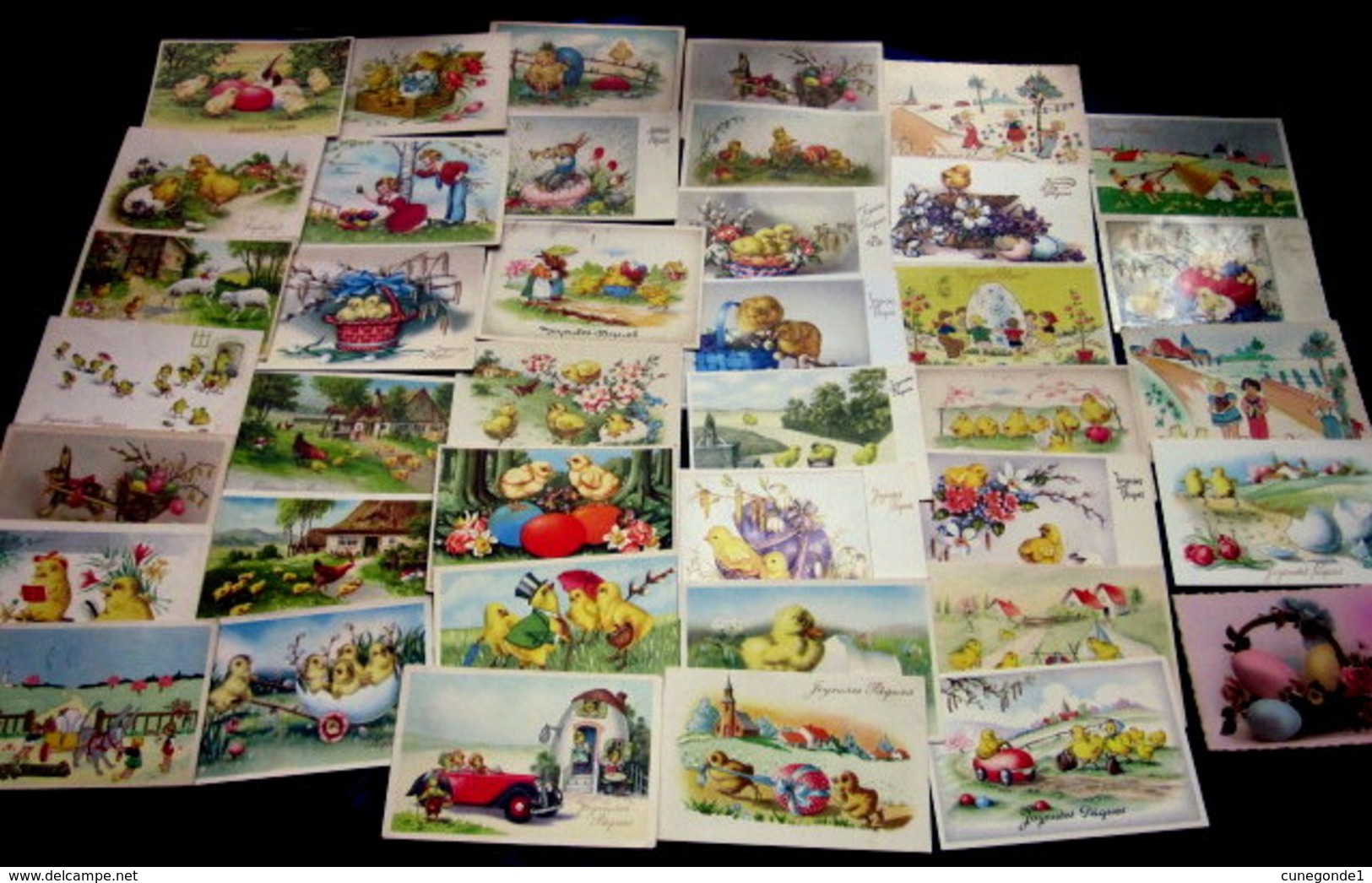 Beau lot de 40 CPSM Fantaisie PAQUES / Mooi lot 40 postkaarten fantasie PASEN