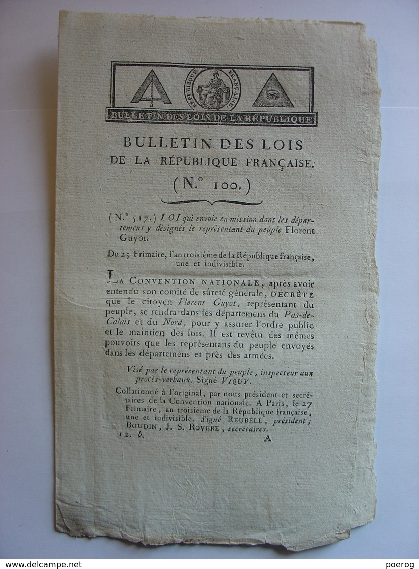 BULLETIN DES LOIS DE FRUCTIDOR AN 3 (1794) - MARINE REQUISITION DES JEUNES DELINQUANTS - Decrees & Laws