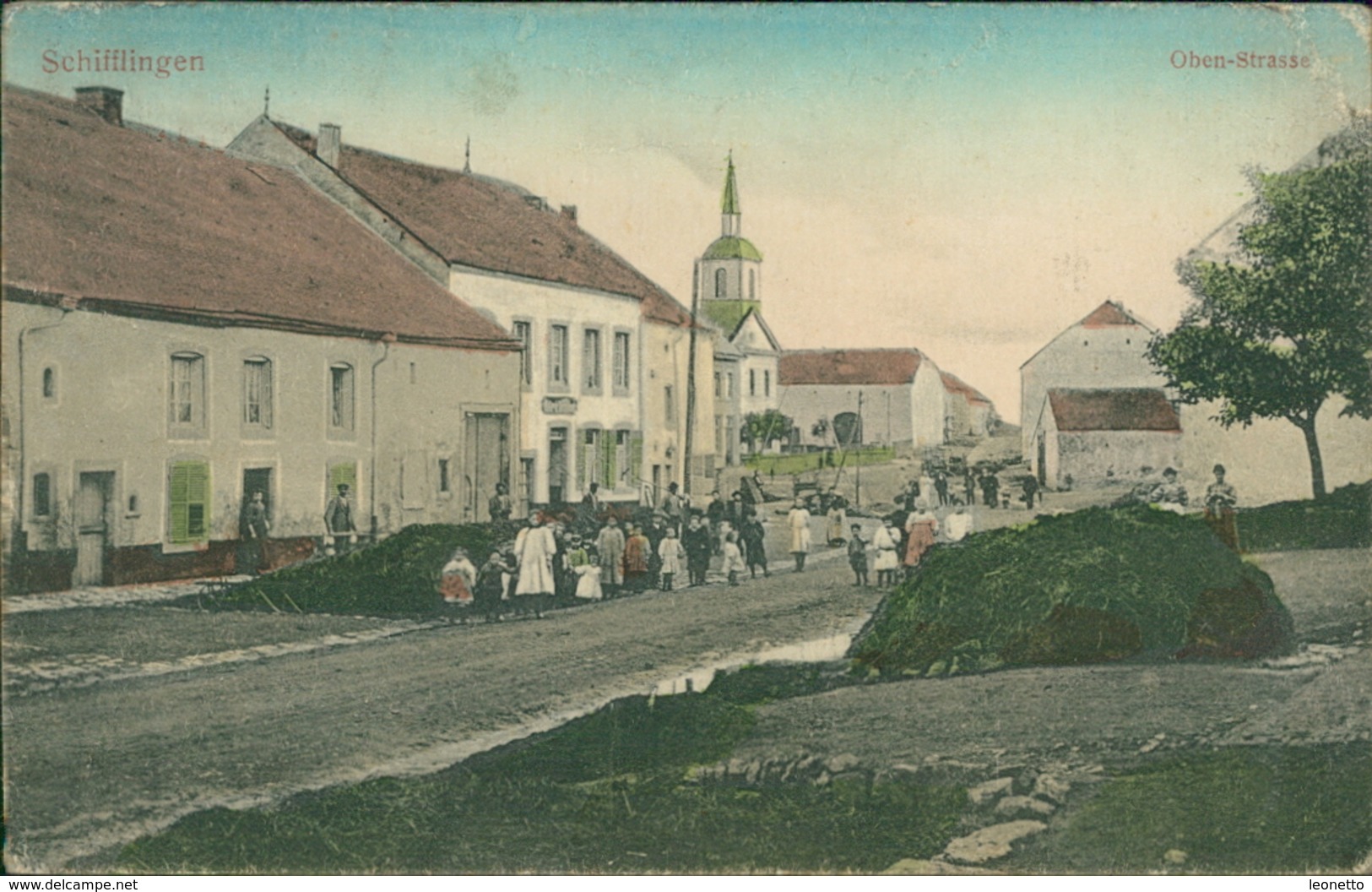 AK Schifflingen Schifflange, Oben-Strasse, O 1909, Große Druck-/Knickstellen Oben (29565) - Sonstige & Ohne Zuordnung