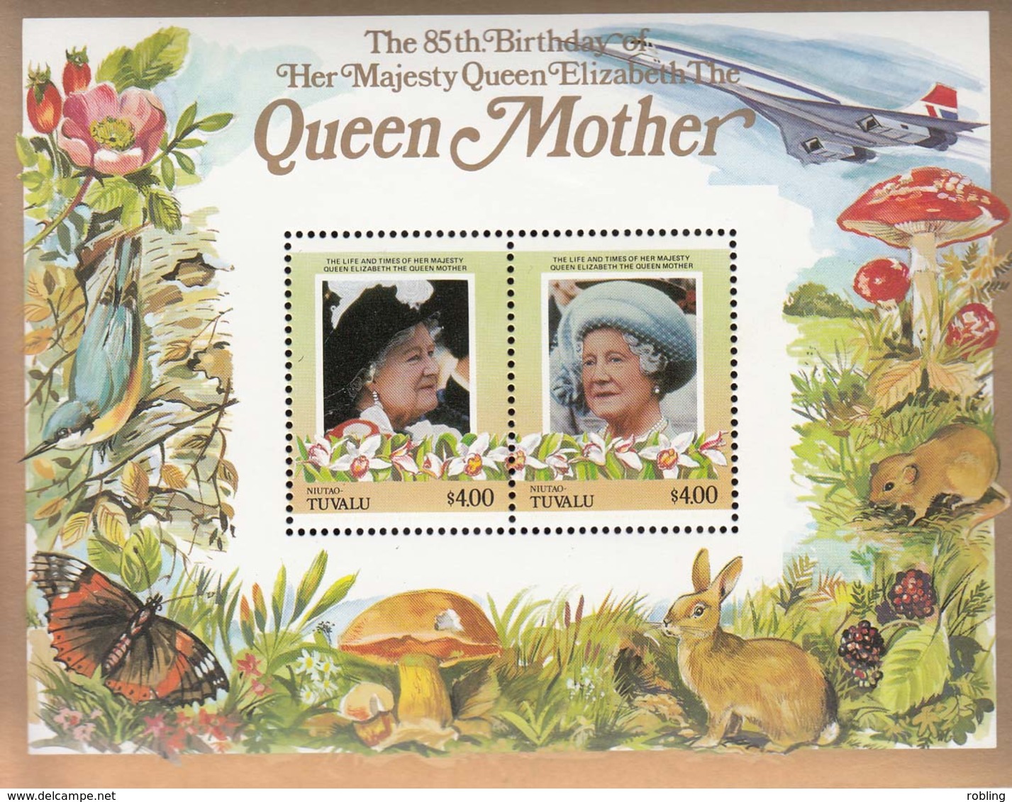 Tuvalu Niutao .1985. Orchids. Queen Mother. Michel. Bl.3. MNH.25299 - Orchids