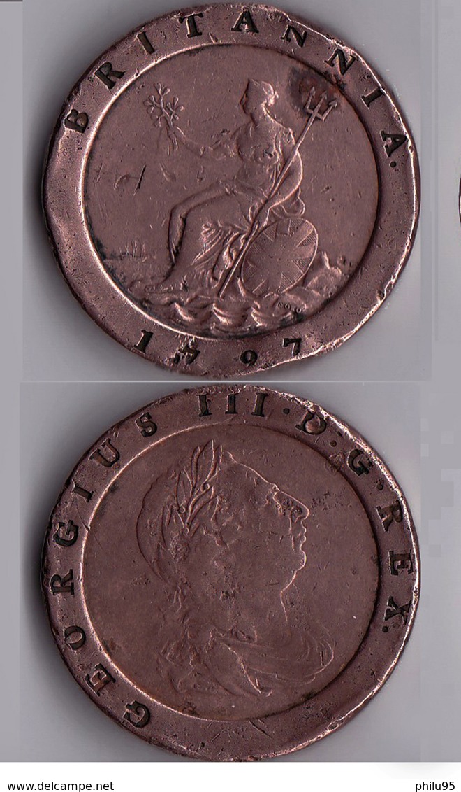Pièce Grande Bretagne  2 Pence, George III, 1797 - D. 2 Pence