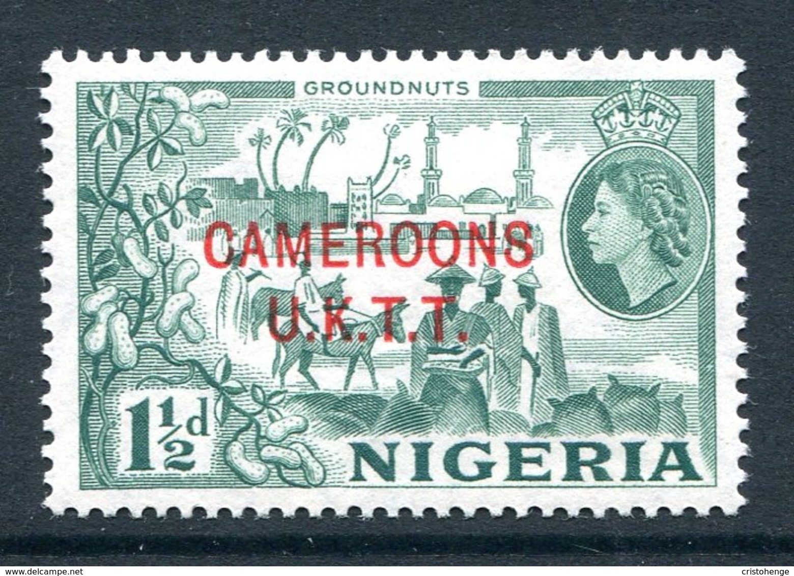 Cameroon - Nigeria Pictorials Overprints - 1½d Groundnuts LHM (SG T3) - Cameroon (1960-...)