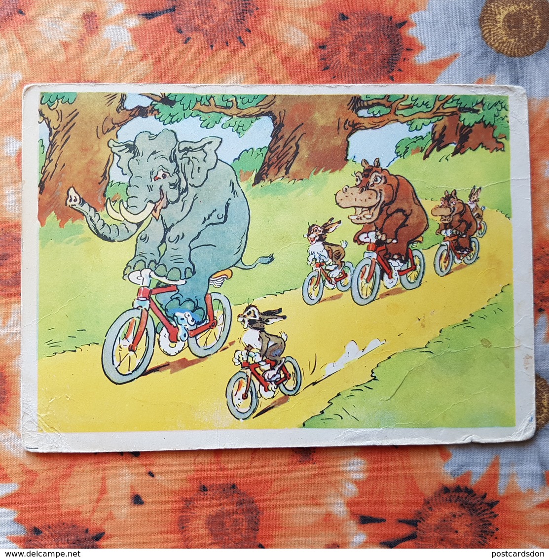 Bazhenov "Little Champion ". 1961 - USSR  - Hare - Hippo - Elephant - Bicycle - Hippopotamuses