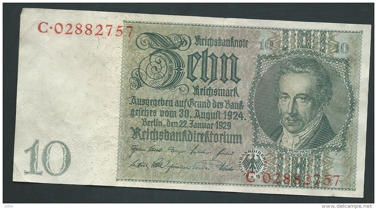 Allemagne.Billet 10 Reichsmark   S2RIE  C.02882757- LAURA 4110 - 10 Reichsmark