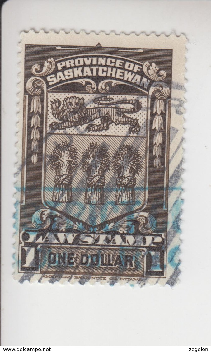 Canada Fiskale Egel Cat. Van Dam/Barefoot Staat Saskatchewan Law Stamp 39 - Revenues