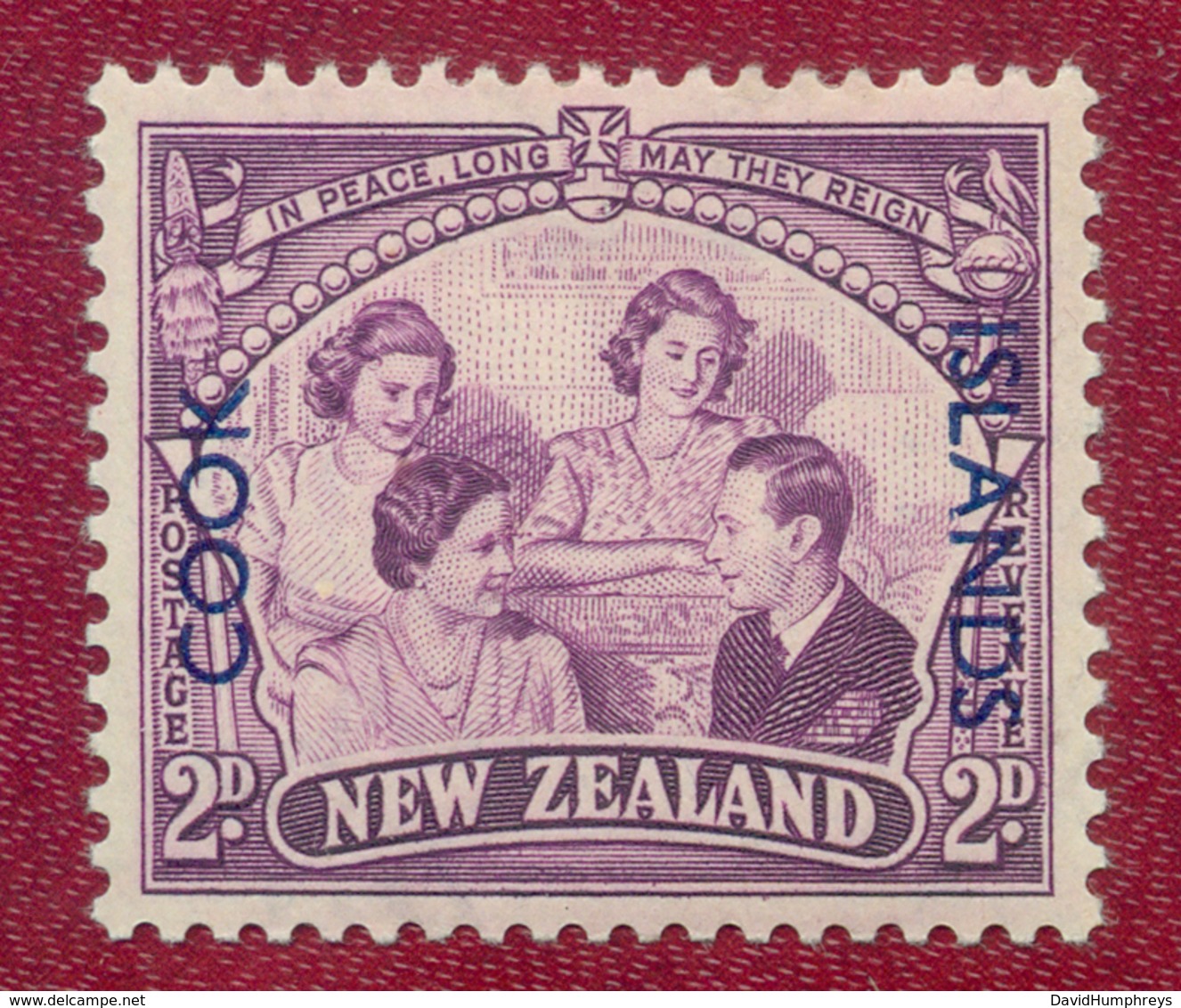 Cook Islands 1946 2d Purple Peace Issue SG147 MH - Cook Islands