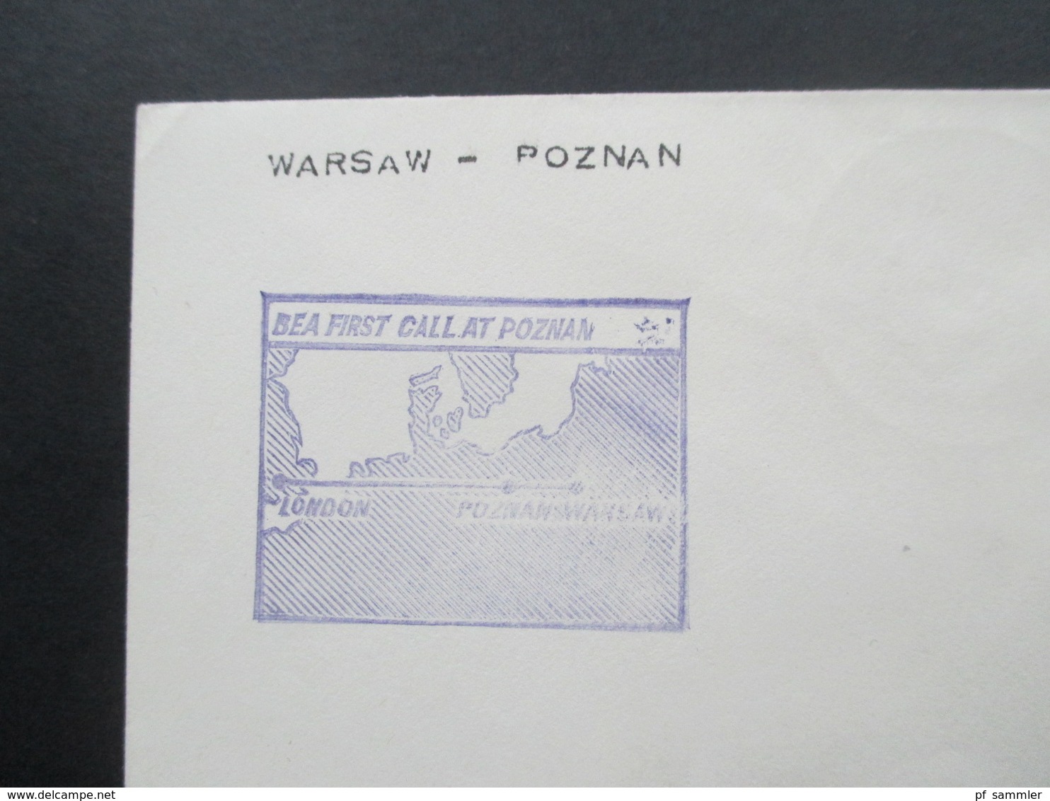 Polen 1958 BEA First Call At Poznan 4 Belege Mit Den Jeweiligen Flugstrecken! - Avions