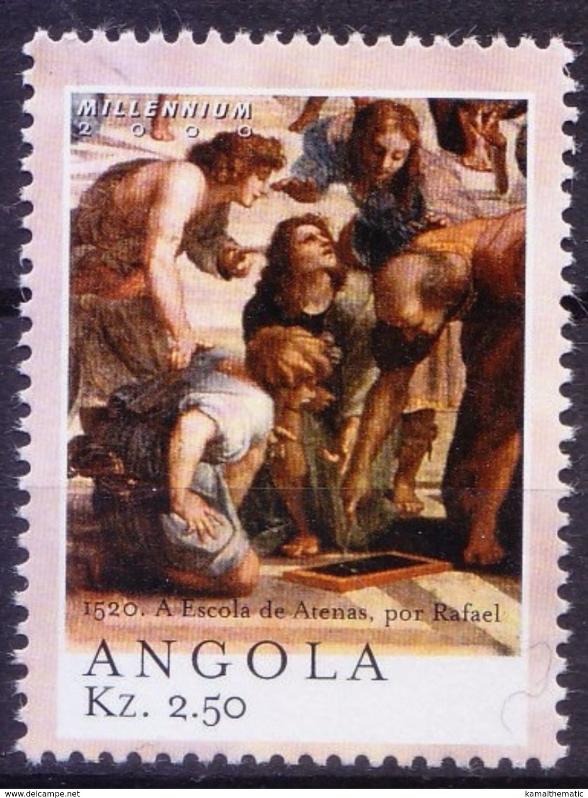 1520 School Of Athens, Rafael Painting, Angola 2000 MNH Millennium - Other & Unclassified
