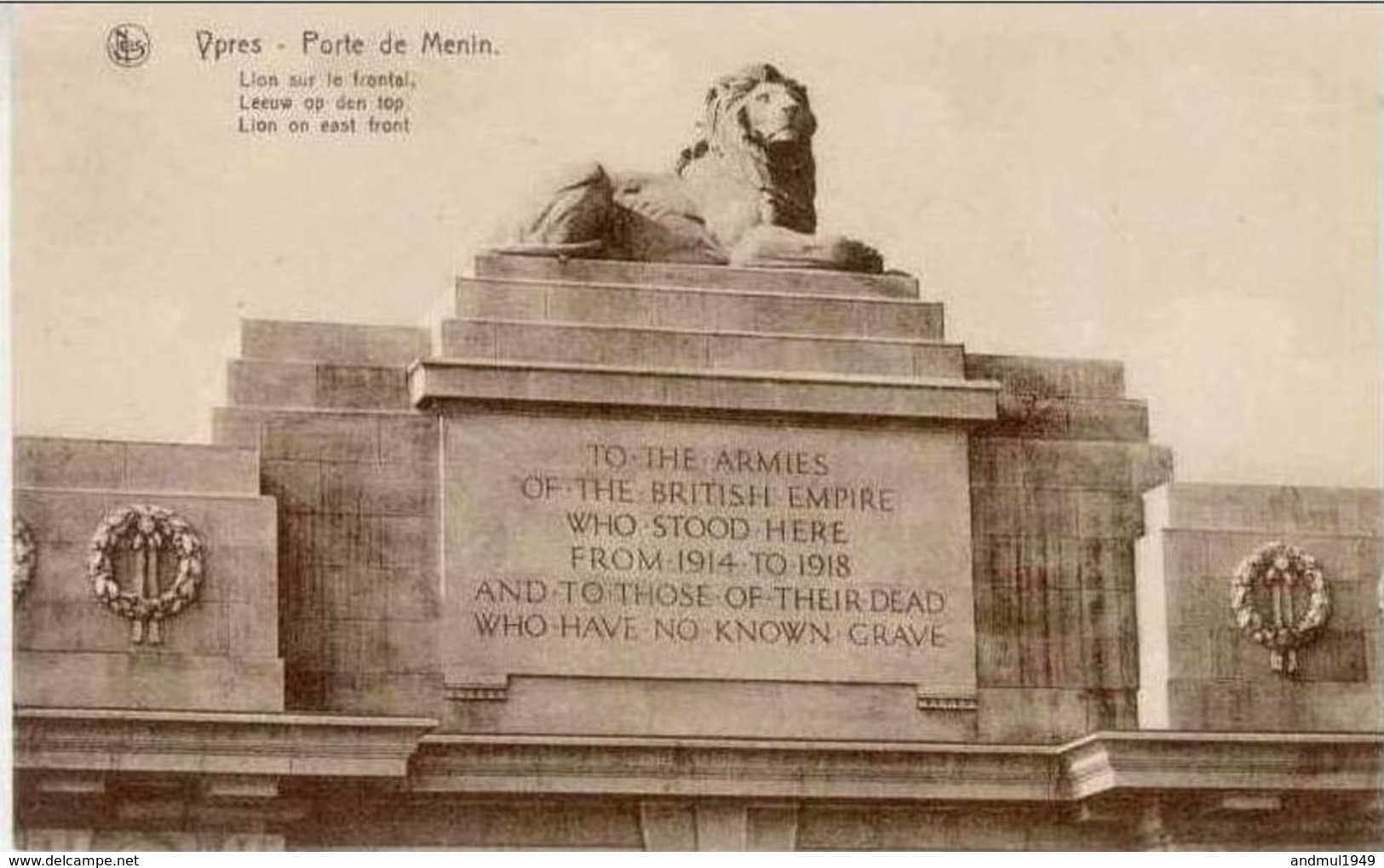 YPRES-IEPER - Porte De Menin - Lion Sur Le Frontal - Thill, Série 19, N° 54 - Ieper