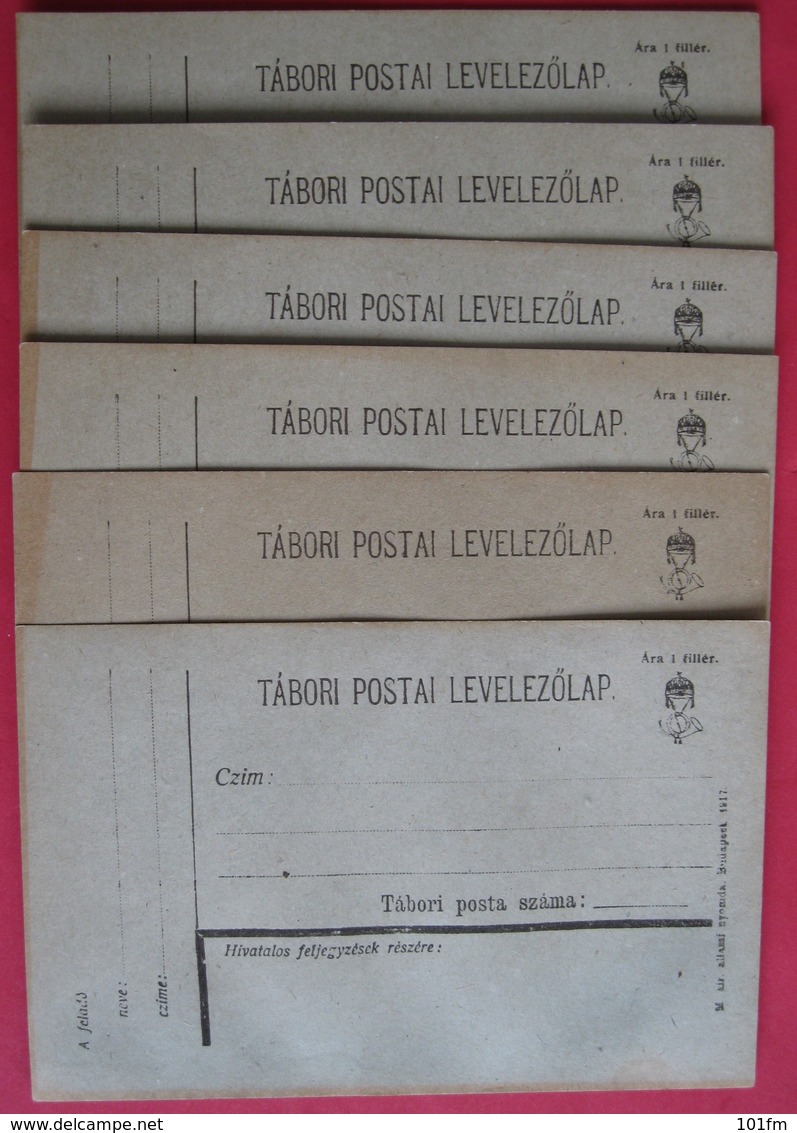 LOT 6 TABORI POSTA - LEVELEZOLAP, NOT USED, EXCELLENT CONDITION - Lettres & Documents