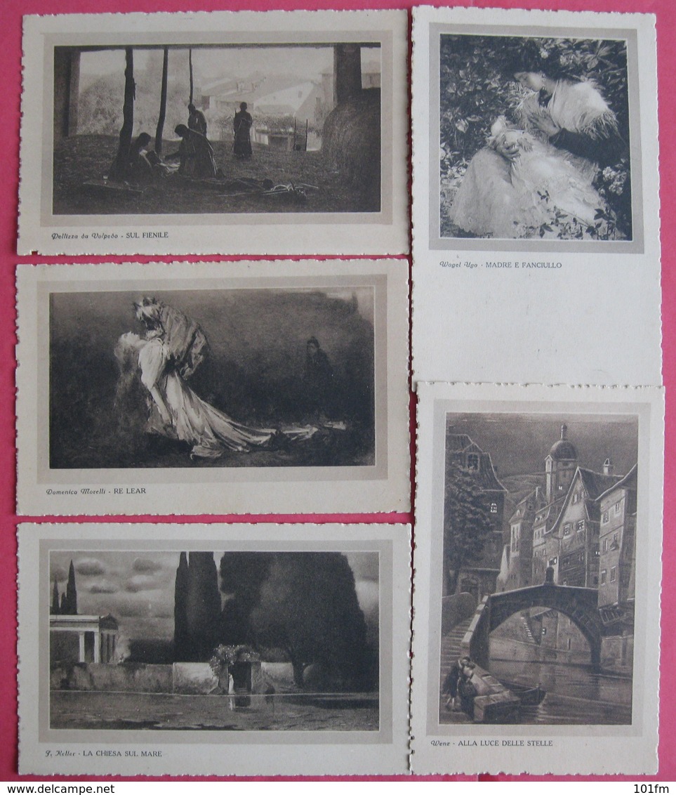 LOT 5 ART POSTCARDS, ITALIAN EDITION, NOT USED - 5 - 99 Postcards