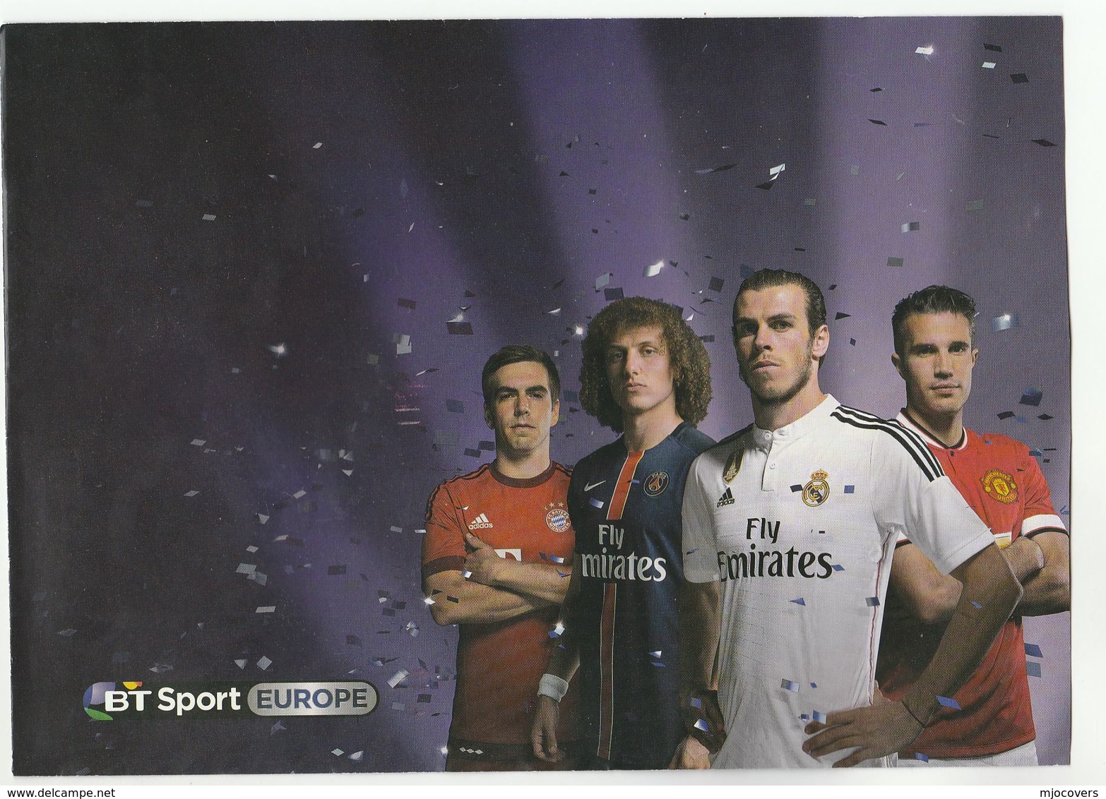 GB BT UEFA FOOTBALL Illus ADVERT COVER Soccer MANCHESTER UNITED REAL MADRID Delivered By Royal Mail Stamps Sport - Famous Clubs