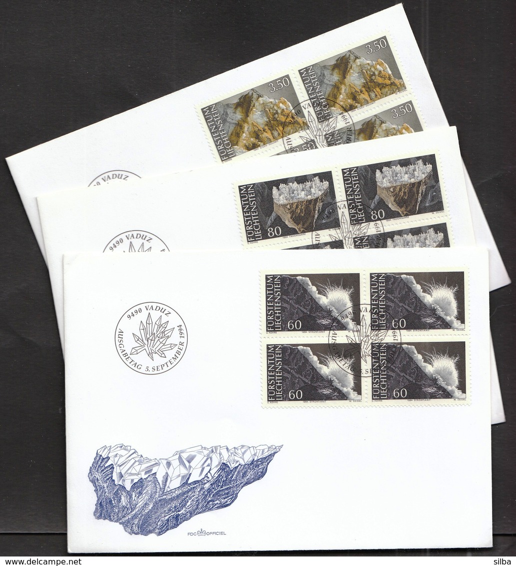 Liechtenstein Vaduz 1994 / Minerals - Mineralien - Mineraux / FDC - Minerals