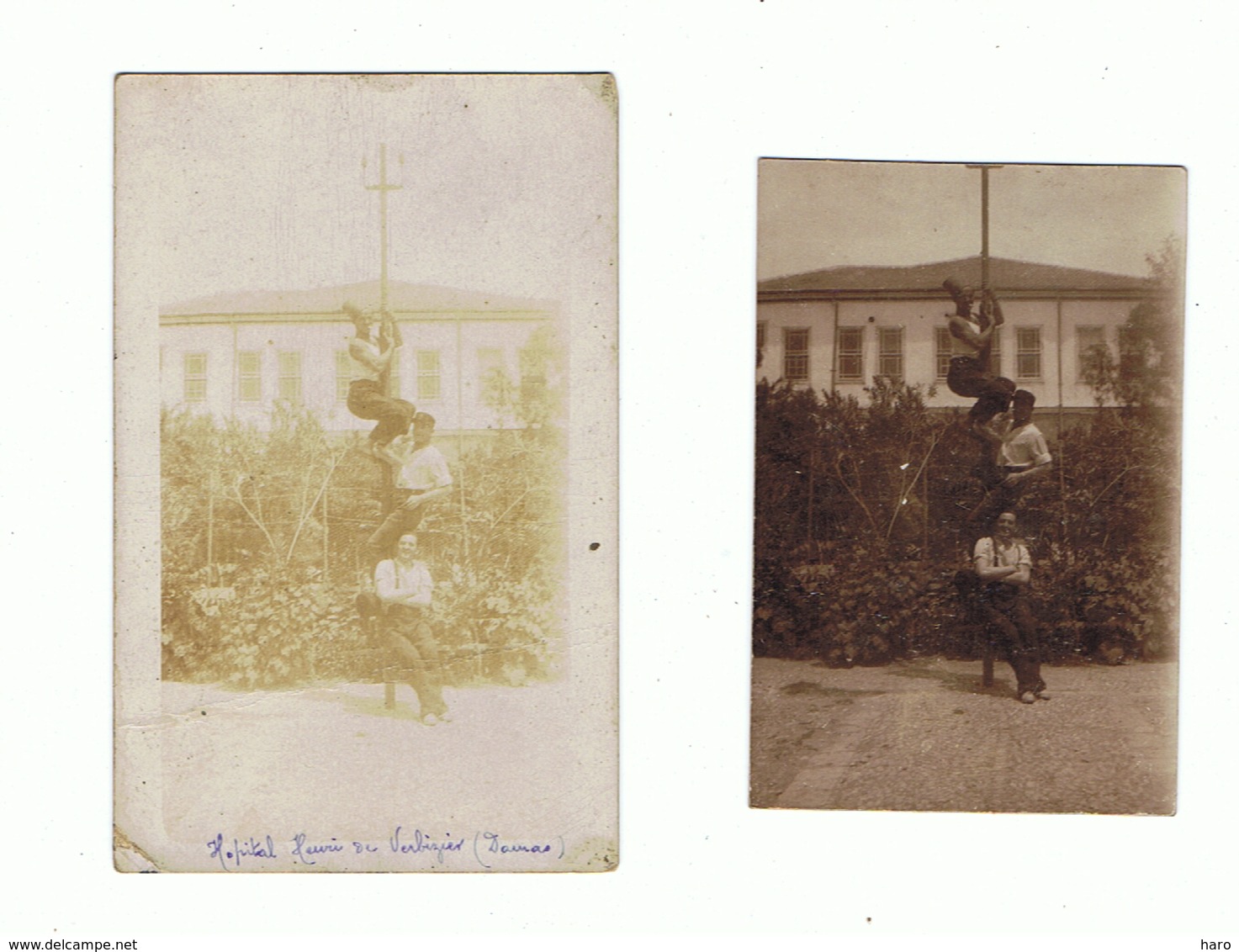 Lot De 2 Photos (+/- 6 X 9 Cm) - DAMAS ( Syrie) Hôpital Henri De  Verbizier En 1932 - Armée Française  (fr57) - Bateaux