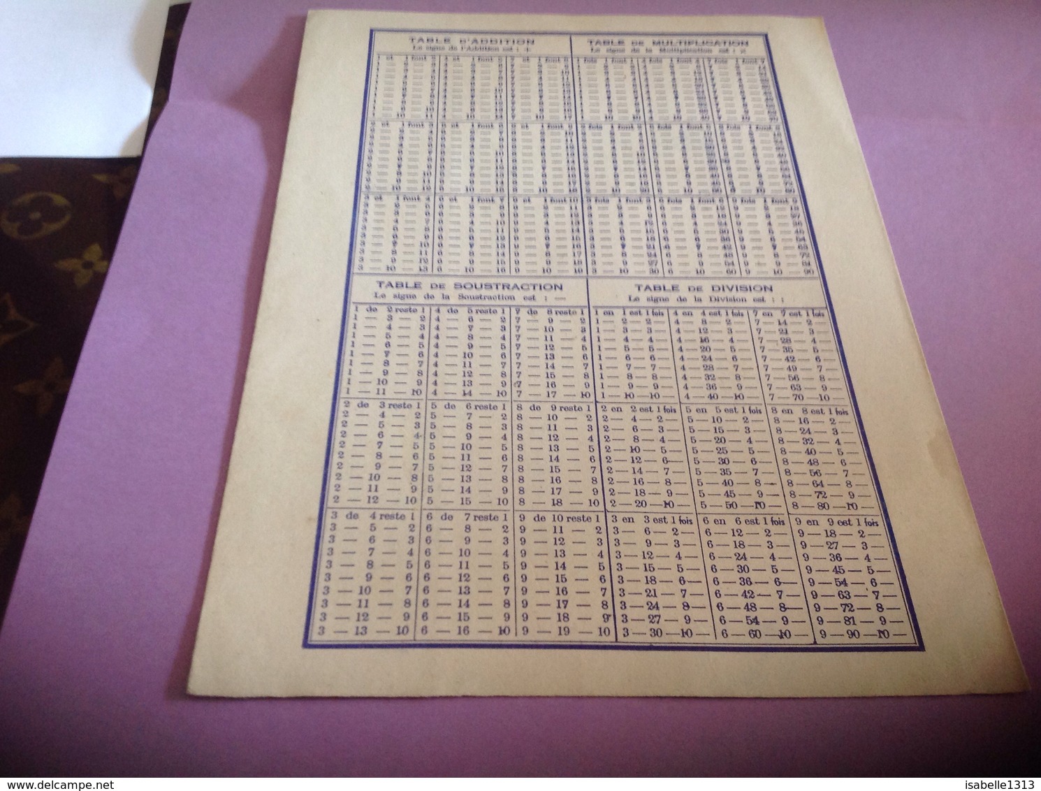 Protège Cahier  Pâte D Alsace Fine Aux œuf Frais La Colombe Table De Multiplication - P